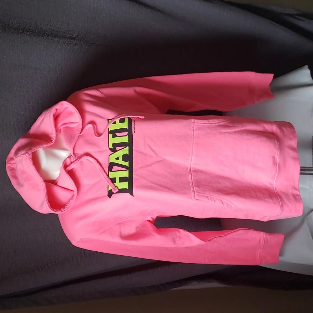 Anti Social Social Club Pink Hate hoodie sweatshirt - Picture 3 of 11